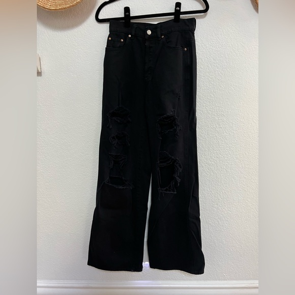 Pacsun Baggy Jean Black Distressed - Size 25 - Picture 6 of 6